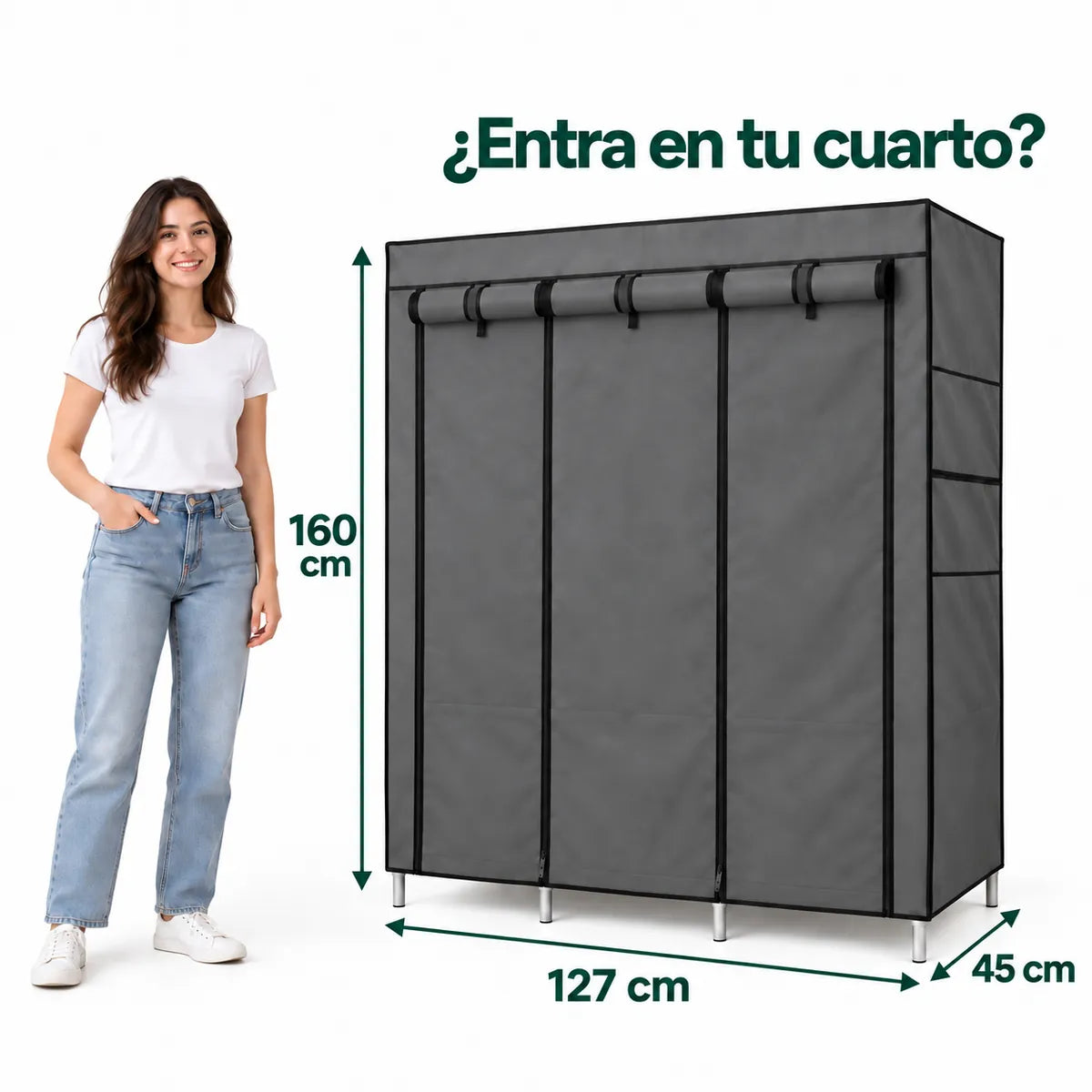 Armario Ropero Placard Portátil · Tela Plegable con Estantes
