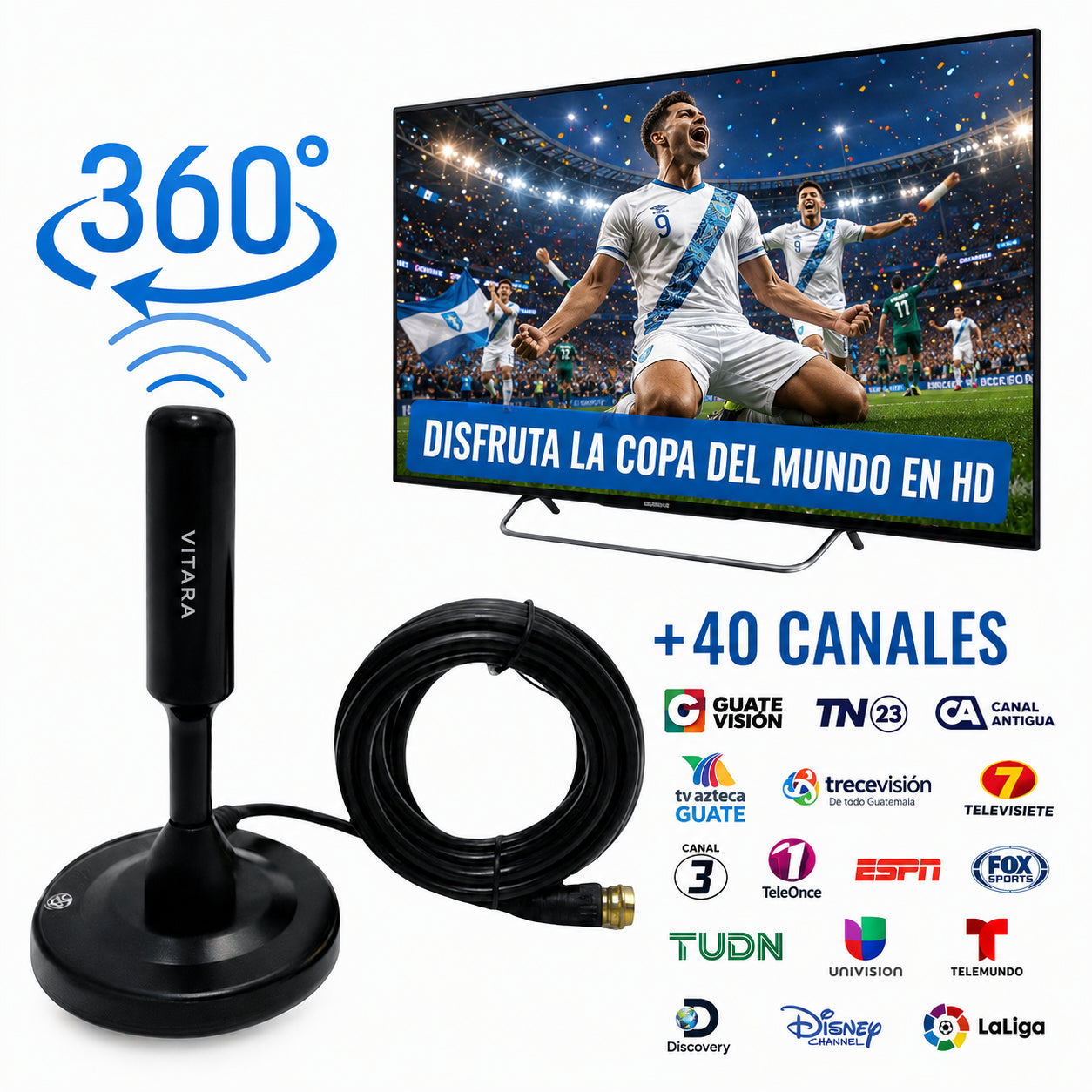 Antena Digital HDMax +40 Canales en HD Gratis