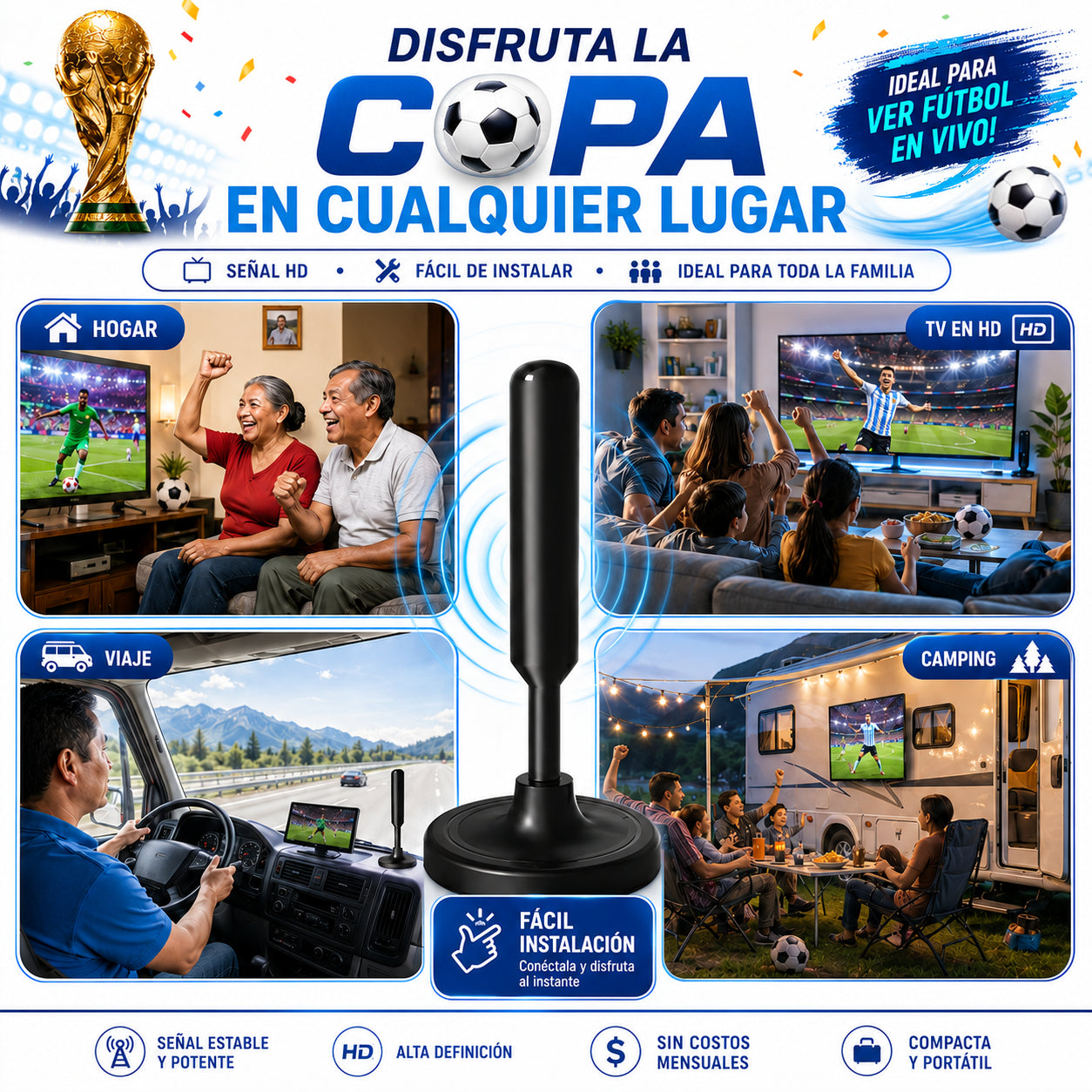 Antena Digital HDMax +40 Canales en HD Gratis