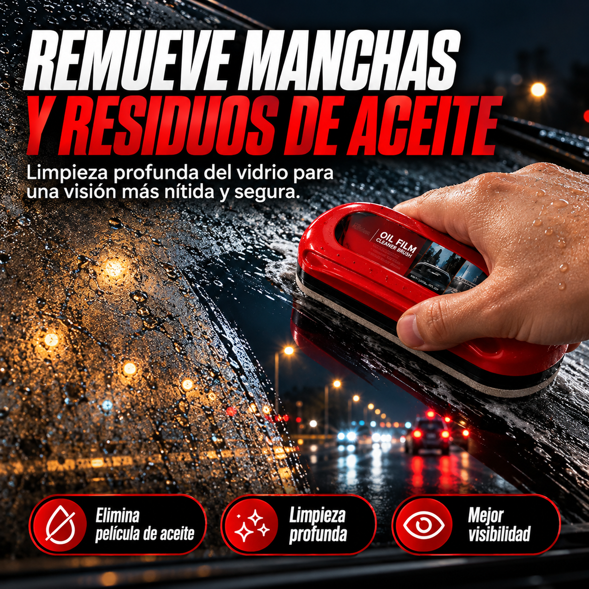Removedor de manchas y aceites de vidrio